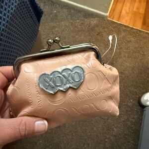 XOXO Tan Leather Wallet with Vintage Clasp